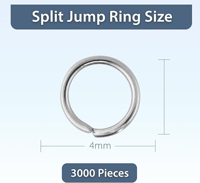 Mandala Crafts Assorted Stainless Steel Jump Rings Jewelry Findings Metal O Rings for Jewelry Making Supplies - 3000 Small Open Jump Rings Kit for Necklace Earring