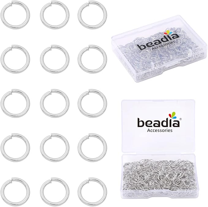 Platinum Plated Jump Rings Non Tarnish 8mm 300pcs for Jewelry Making Findings