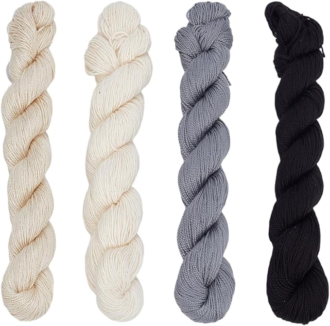 FREEBLOSS 4 Pcs Sashiko Thread in 4 Colors Sashiko Skein 4 * 100 M Pure Cotton Embroidery Thread Japanese Sashiko Threads Basic Colors Quilting & Embroidery Floss Supplies