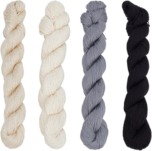 FREEBLOSS 4 Pcs Sashiko Thread in 4 Colors Sashiko Skein 4 * 100 M Pure Cotton Embroidery Thread Japanese Sashiko Threads Basic Colors Quilting & Embroidery Floss Supplies