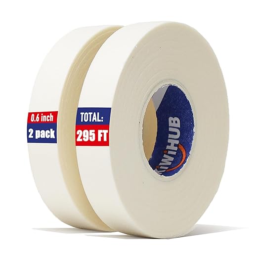 kiwihub 2 pack art tape - professional artist tape for watercolor paper, white masking artists tape for painting canvas framing - acid free tape - 0.6inch wide 295ft long