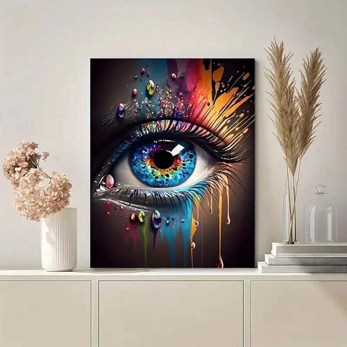 SHICERNHJ Eye Diamond Painting Kits for Adults DIY 5D Diamond Art Paint with Round Diamonds Dots Kits for Adults Full Drill Painting Kit Gem Art and Crafts for Home Wall Decor 12x16Inch