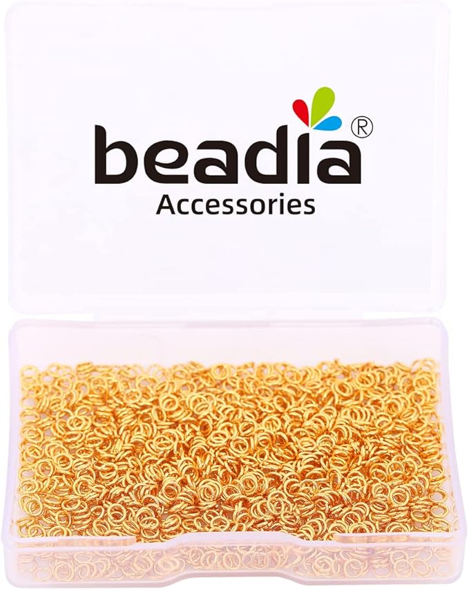18K Gold Plated Jump Rings Non Tarnish 3mm 1200pcs for Jewelry Making Findings