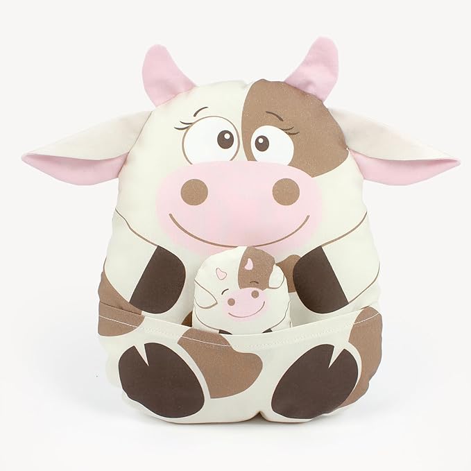 kullaloo Fabric Sewing kit for Beginners - DIY Craft Kit for Girls & Boys - Farm Animal Cut & Sew Fabric Panel with Cow, Pig, Dog & Cat (Happy Farm)