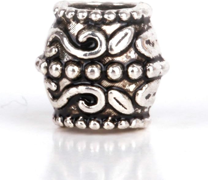 RUBYCA 50pcs Tibetan Silver Tone Spacer Beads Fit European Charms Bracelet Infinity Ornament