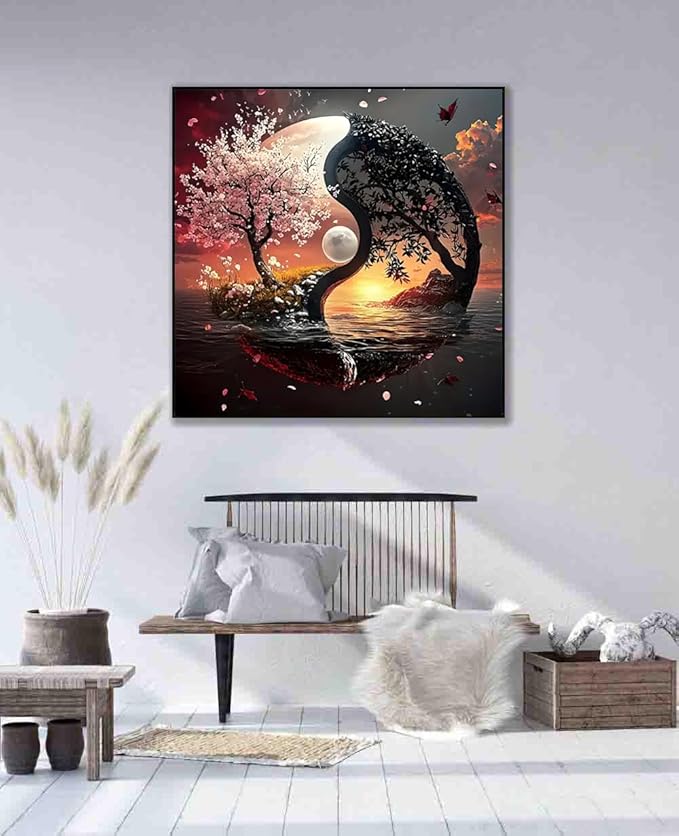 sun and moon cross stitch kits for adults beginner,flower counted cross stitch kits printed stitching cute patterns dimensions needlepoint art crafts embroidery kits for adults beginners