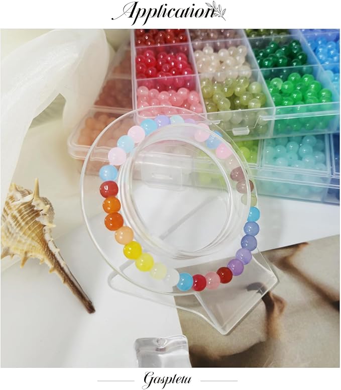 2800PCS 6mm Glass Beads for Jewelry Making, 56 Colors Crystal Beads Bracelets Making Kit, 2 Box Round Beads Suitable for Beginners