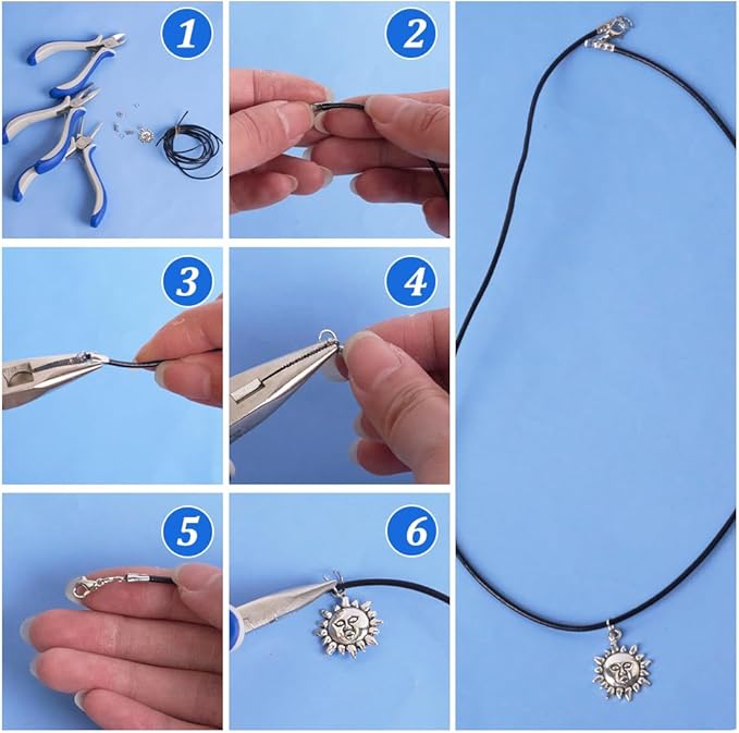 PH PandaHall Jewelry Making Kit, 200 pcs 304 Stainless Steel Fold Over Crimp Cord Ends 200 pcs Jump Rings 50 pcs Lobster Claw Clasps for Earring Bracelet Necklace Jewelry DIY Craft Making, 450 Pcs/Set