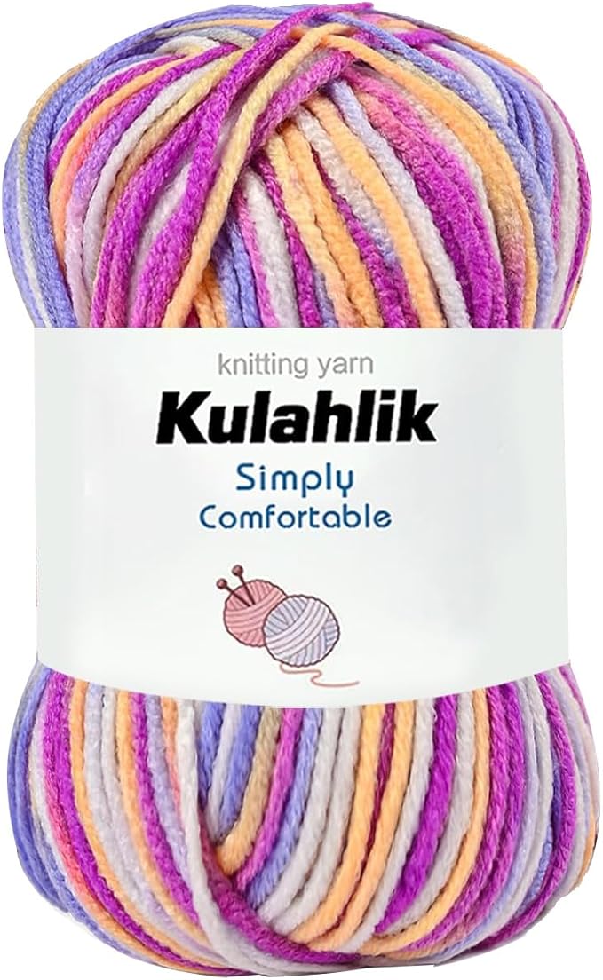 50g(1x50g) Acrylic Yarn for Crocheting and Knitting, Colorful Gradient Yarn Thread, 1 Rolls Skeins, Multicolor Hilo Acrílico, Perfect for DIY Crafts Project