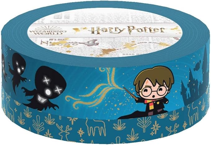 Paper House Productions Harry Potter Set of 2 Foil Accent Washi Tape Rolls for Scrapbooking and Crafts - Chibi Expecto Patronum