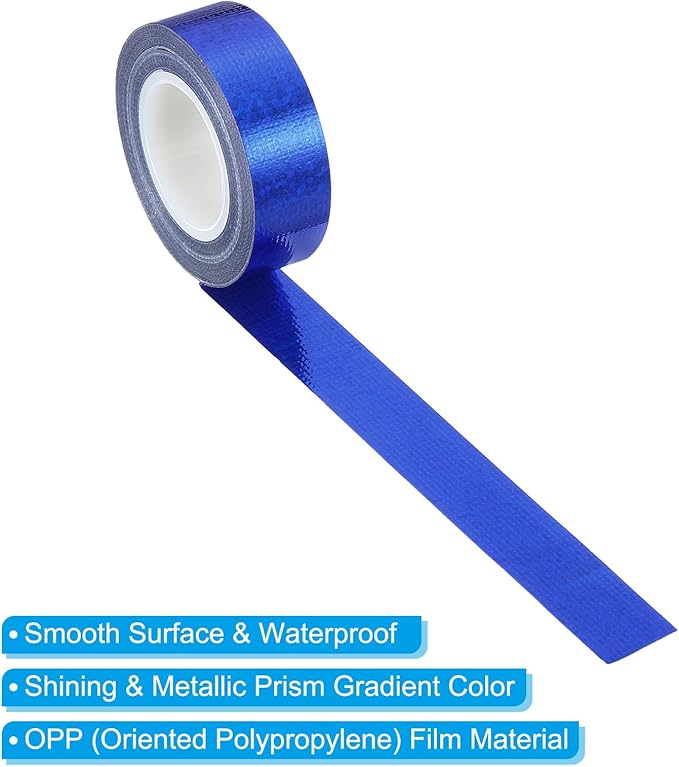 PATIKIL Glitter Sparkle Tape 15mm x 5m, 2 Pack Holographic Art Decorative Masking Tapes Self-Adhesive for DIY Scrapbook Art Craft Wrapping, Blue
