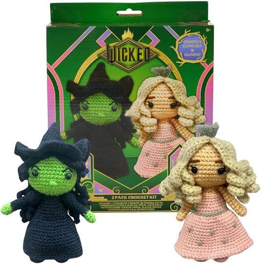 Innovative Designs Wicked Crochet Kit for Beginners, DIY Crochet Kits for Adults, Teens, Kids, Instruction Manual – Elphaba and Glinda