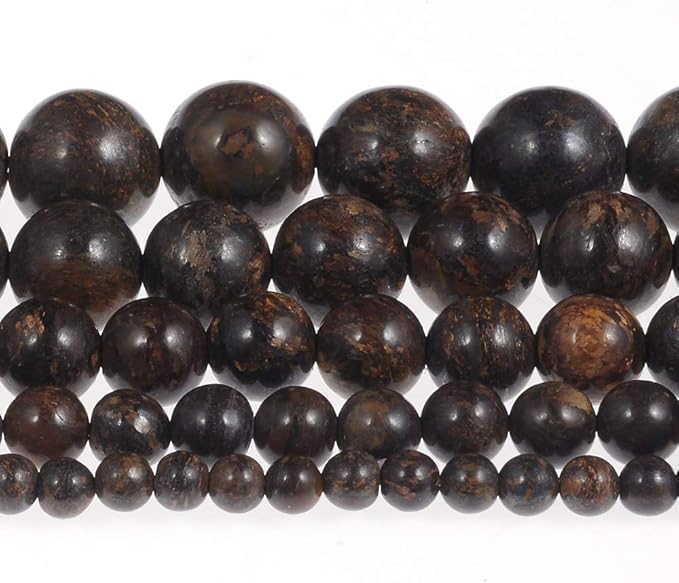 10mm Natural Bronzite Gemstone Round Loose Beads Crystal Stone Bracelet Necklace Accessories Crafts for Jewelry Making DIY,1 Strand 15"