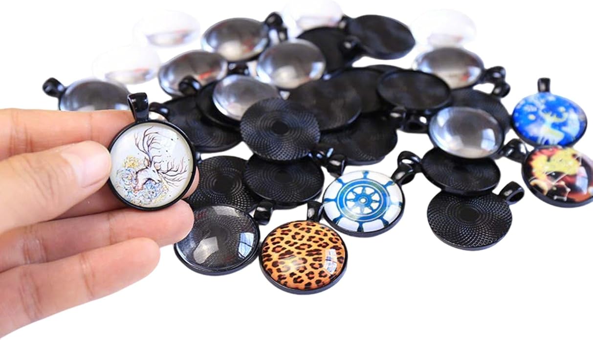 DAHI Bezel Pendant Trays for Jewelry Making DIY Round Pendant Tray Charm Bezel Blanks Setting Cabochon Blank Base for DIY Jewelry Findings Making,Crafting Photo,Necklace,Pendant Making Visit the Oubaka Store