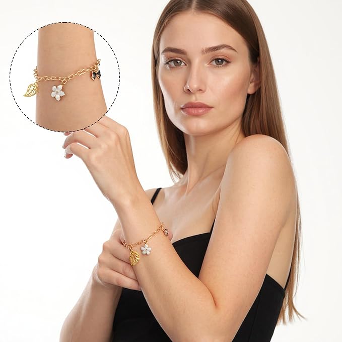 120 Pcs Bracelet Chain Gold Link Bracelet Chains for Jewelry Making Bracelets Bulk with Clasps for Women DIY Bracelets Jewelry Making Crafts 7.87inch