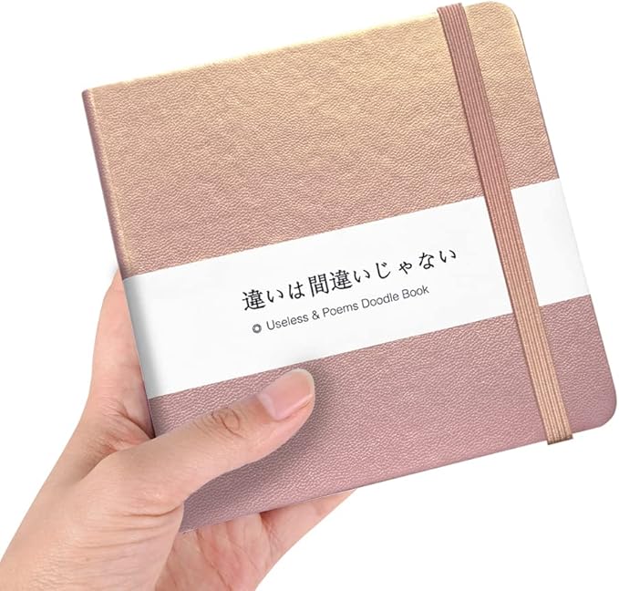 Mifuner Small Square 5x5 80gsm Mini Notebooks Blank Pages Sketchbooks Travel Journal Pocket Hardcover Paint Writing Notebook Blank Diary Memo Planner Sketchbook PU Leather Cover, Mermaid