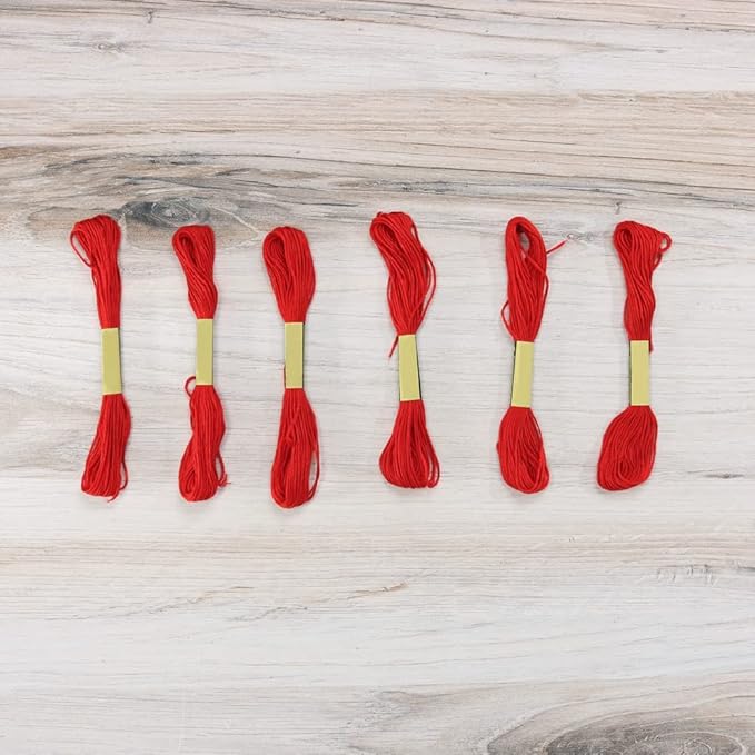 embroidery floss pack – 6 skeins, 8.7 yards each – red embroidery floss for needlework, diy bracelets, crafting, weaving