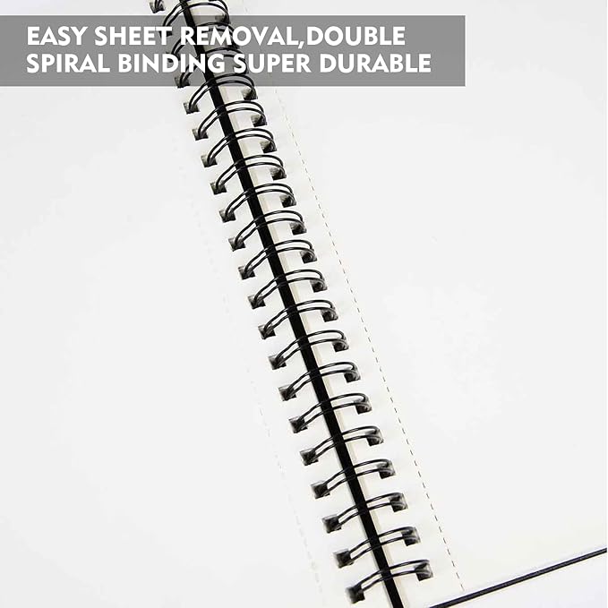 Conda 8.5"x11" Hardbound Sketch Book, 80-Sheets 90gsm Double-Sided Hardcover Sketchbook, Spiral Sketch Pad, Durable Acid Free Drawing Art Paper for Adults