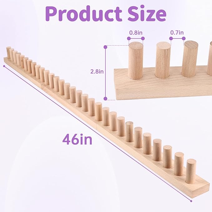 46" Beechwood Chunky Blanket Loom Kit, Adjustable Hand Knitting Loom for DIY Chunky Yarn Blankets, Large Wooden Loom Knitting Board, No Needles Required Blanket Maker, Beginner Friendly Craft Gift