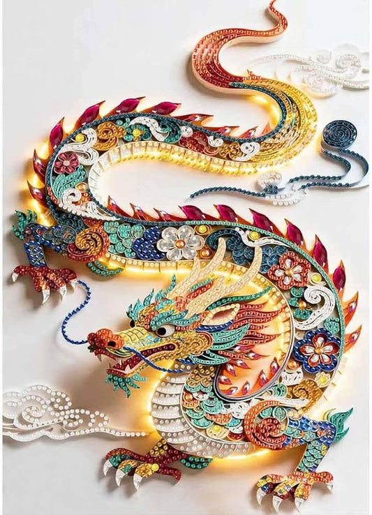 Dragon Special Shape Diamond Art Kits For Adults Beginners,DIY Crystal Rhinestones Diamond Painting Kit For Crafts For Adults,5D Diamond Art Painting Mosaic Making For Home Wall Decor 12 X 16inch
