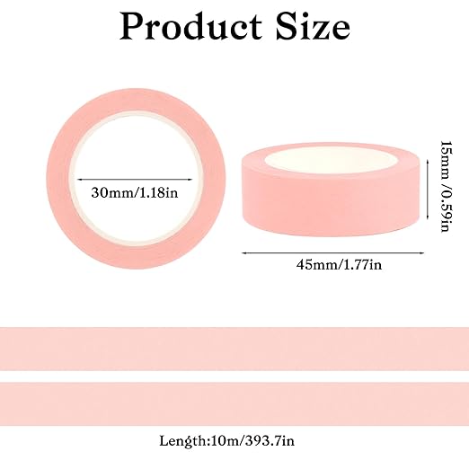 2 Rolls Pink Washi Tape 32 Ft Pastel Washi Tape Decorative Masking Tapes Self-Adhesive Duct Craft Tapes for Packaging Decor Journals Scrapbooks Planners DIY Gift