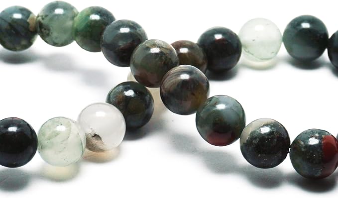 Natural Stone Beads Gemstone Beads for Jewelry Making - 8mm Round Loose Beads for Bracelets(44-47pcs, African Bloodstone)