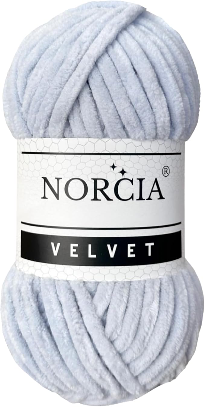 Soft Velvet Yarn Chenille Yarn for Crocheting Baby Blanket Yarn for Knitting Amigurumi Yarn Fancy Yarn for Crochet Weaving Craft (Moon Shade Grey, 1 Skein)