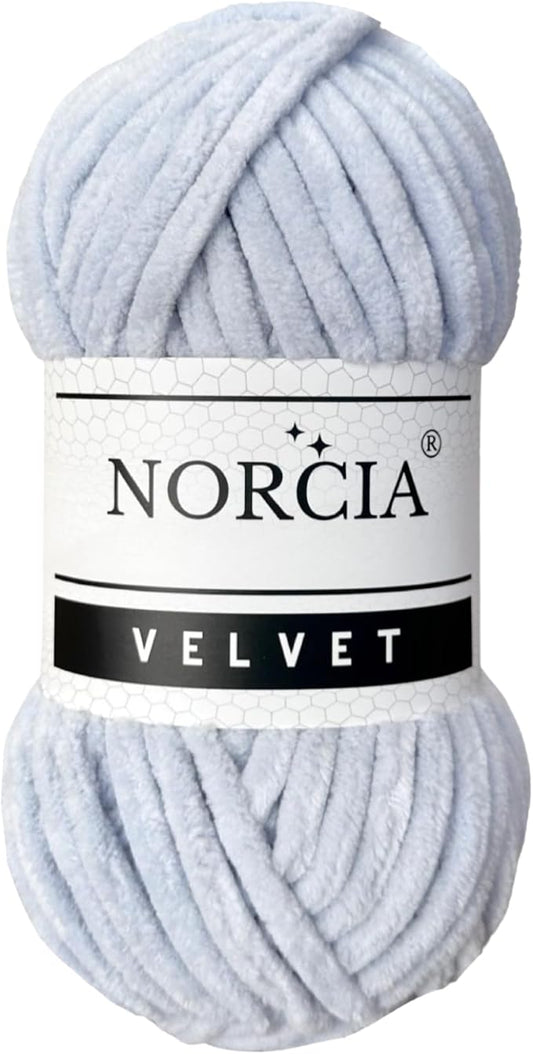 Soft Velvet Yarn Chenille Yarn for Crocheting Baby Blanket Yarn for Knitting Amigurumi Yarn Fancy Yarn for Crochet Weaving Craft (Moon Shade Grey, 1 Skein)