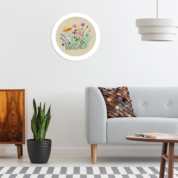MAMUNU Embroidery Kit for Beginners Adults, Cross Stitch Kits, Stamped Cross Stitch Kits, Flower Embroidery Kit with Printed Embroidery Cloth, Embroidery Hoop, Color Threads and Tools