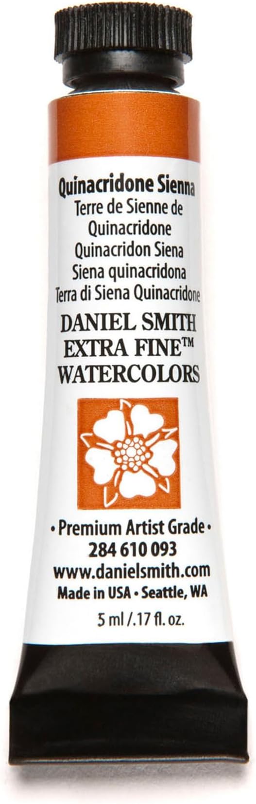 Daniel Smith Extra Fine Watercolor Paint, 5ml Tube, Quinacridone Sienna, 284610093