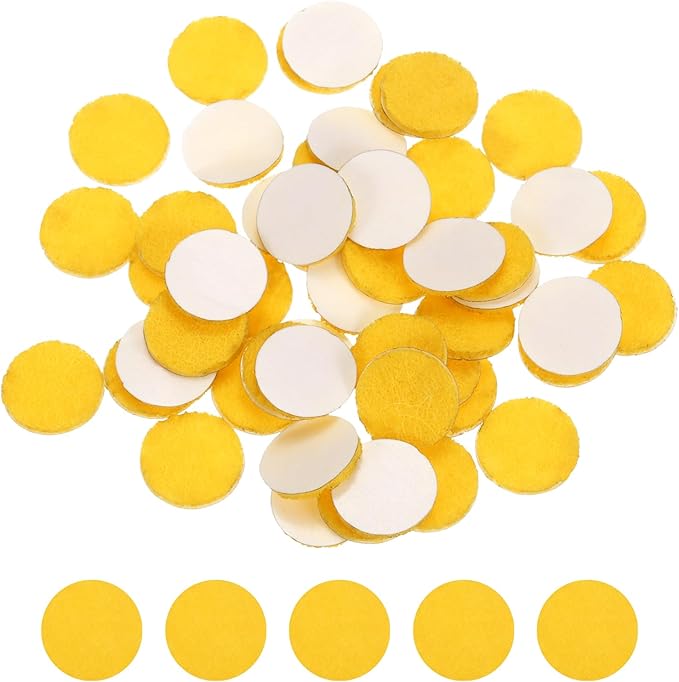 uxcell 100 Pcs Adhesive Felt Circles, 1/2" Round Non-Woven Felt Pads Stickers Dots Pre Cut for DIY Crafts Sewing Handcraft Costume Holiday Decoration, Yellow