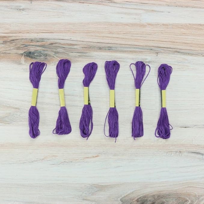 embroidery floss pack – 6 skeins, 8.7 yards each – dark purple embroidery floss for needlework, bracelets, crafting, weaving