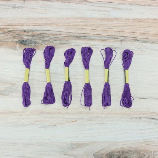 embroidery floss pack – 6 skeins, 8.7 yards each – dark purple embroidery floss for needlework, bracelets, crafting, weaving