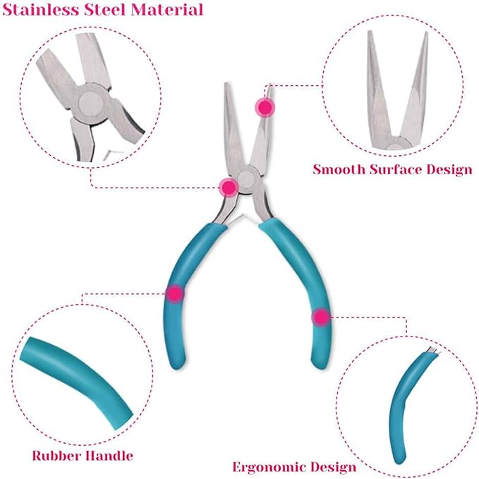 Anezus 7 Pc Jewelry Tools Set - Pliers, Wire Cutters & Craft Wire for Jewelry Repair & Making