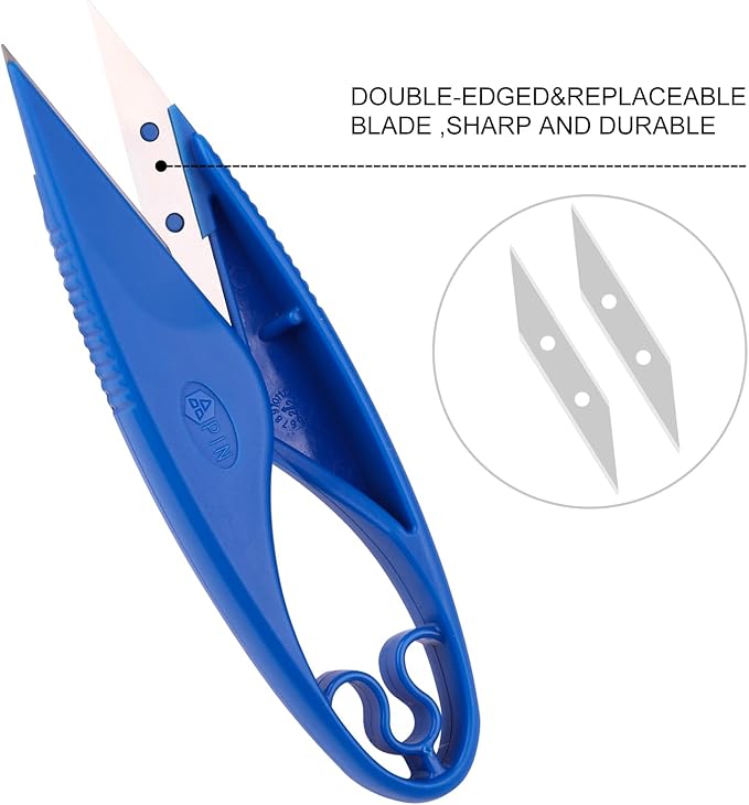 CampTek Seam Ripper & Thread Remover Kit - Professional Ergonomic Stitch Cutter Tools for Quilting, Leather, Denim, Cross Stitch | Sewing Supplies with Patch Remover, Durable Sewing Kit Tools (Blue)
