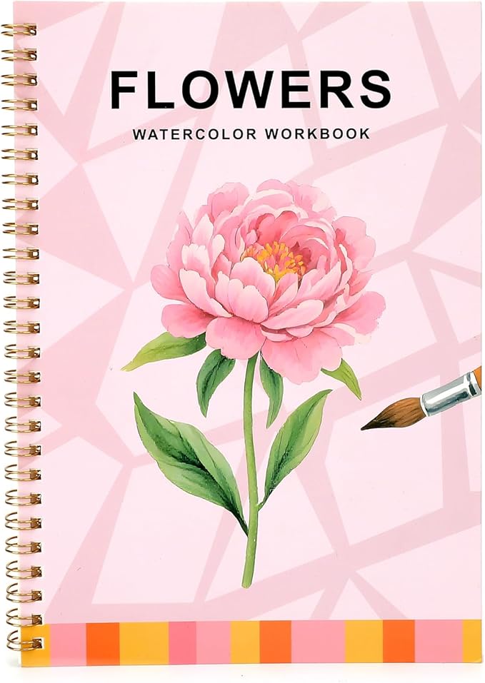 Watercolor Workbooks, Coloring Book Beginner Painting Kit, Arts Crafts Supplies Gift for Enthusiasts (Flower1)