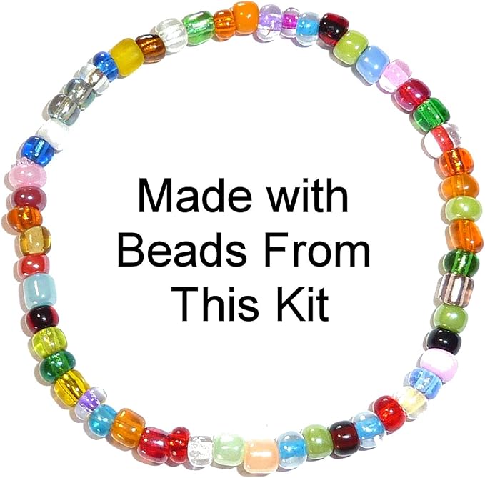 Assorted Loose Beads, Craft, Bracelet DIY, Beading Kit, Multi Colored Bulk Lot of 4mm 6/0 Seed Beads, Jewelry Making Kit (1 1/2 Pounds Assorted Beads (Double Pack))