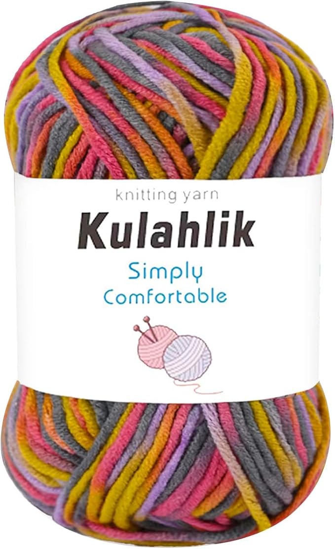 50g(1x50g) Acrylic Yarn for Crocheting and Knitting, Colorful Gradient Yarn Thread, 1 Rolls Skeins, Multicolor Hilo Acrílico, Perfect for DIY Crafts Project