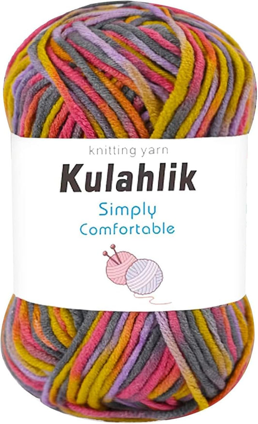 50g(1x50g) Acrylic Yarn for Crocheting and Knitting, Colorful Gradient Yarn Thread, 1 Rolls Skeins, Multicolor Hilo Acrílico, Perfect for DIY Crafts Project