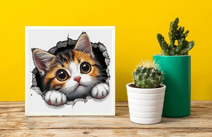 moohue 14ct stamped printed counted cross stitch kits for adults animals cute cat cross stitch patterns flowers for beginners needlepoint kits for adults (animal cute cat)