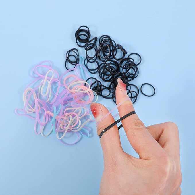 18 Color 9 mm Hair Beads for Hair Braids, Rainbow Pony Beads Kit for Jewelry Making Kandi Beads for Bracelets Making with Hair Beader and Rubber Band for Gift