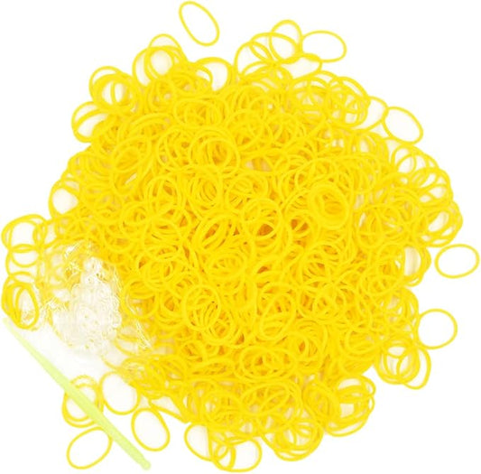 Salome Idea 3000Pcs Loom Rubber Bands Refill Kit, Includes 75 S-Clips & 5 Hooks, Premium Rubber Band Bracelet Making Supplies for Kids DIY Crafting Gift (Yellow)