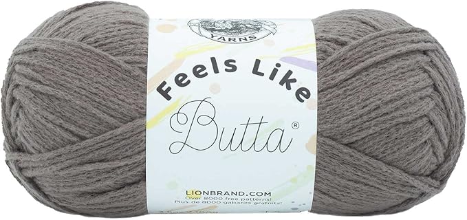 Lion Brand Feels Like Butta Yarn Cocoa 215-125 (3-Skein) Same Dyelot Worsted Medium #4 Soft 100% Polyester with Knitting Project Bag