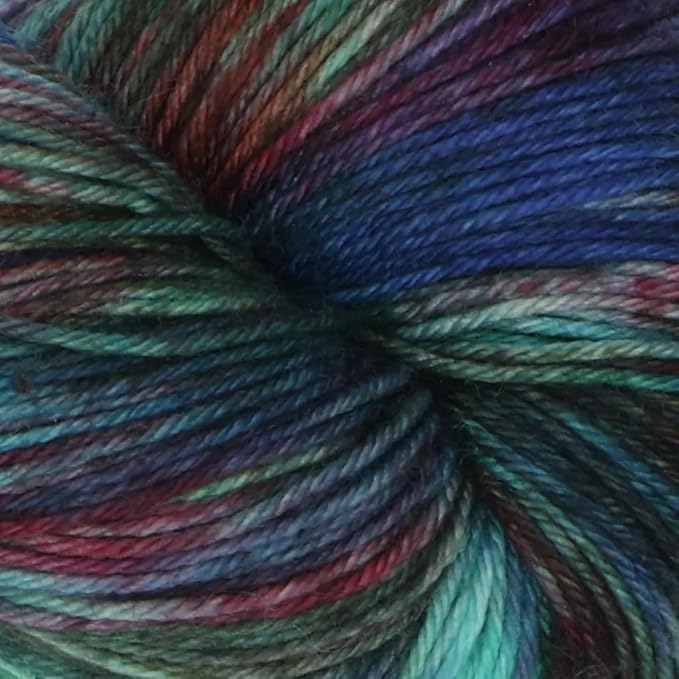 KnitPro Symfonie Fingering Weight Hand Dyed Variegated Yarn Skein | Extra Fine Merino Wool & Polyamide Blend for Knitting & Crocheting, Oeko-TEX Certified 400m, 100g | Terra Tropical Seascape