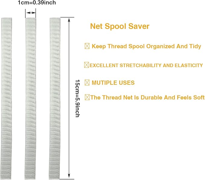 100pcs Thread Net Spool Saver for Different Sizes of Embroidery Sewing Quilting and Serger Thread Spools/Cones (15x1CM)