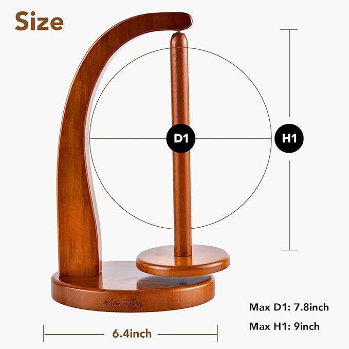 ULOI Crochet Yarn Holder - Upgrade with Crochet Accessories Storage Attachment, Magnetic Wooden Yarn Storage for Knitting Accessories, Perfect for Crocheting and Knitting Projects, Mahogany Finish