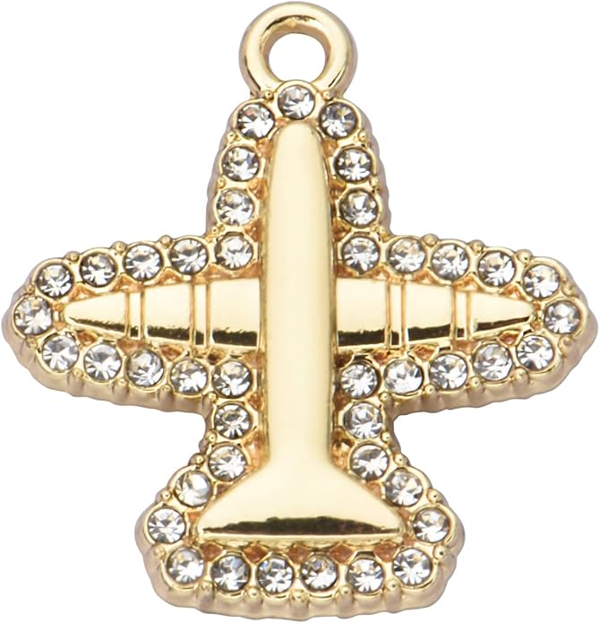 Pack of 20 Rhinestone Charms Gold Plated Pendants Pave Crystal Accessories for Necklace Bracelet Jewelry Making DIY Crafting
