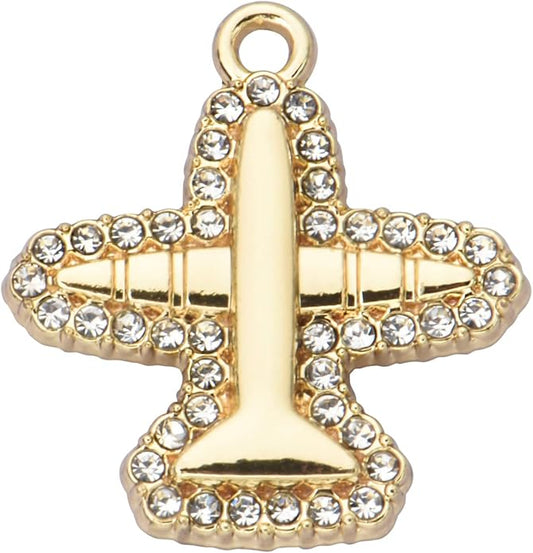 Pack of 20 Rhinestone Charms Gold Plated Pendants Pave Crystal Accessories for Necklace Bracelet Jewelry Making DIY Crafting