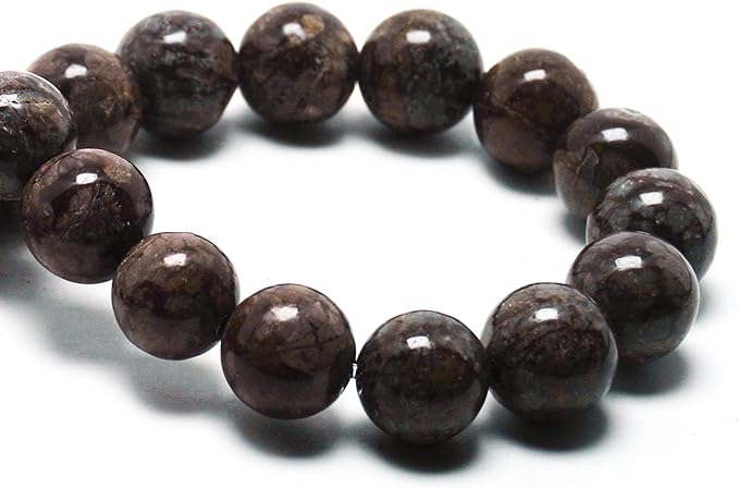 Natural Stone Beads - Crystal Jasper Beads for Jewelry Making, 8mm Round Loose Beads (44-47pcs, Brown Snowflake)