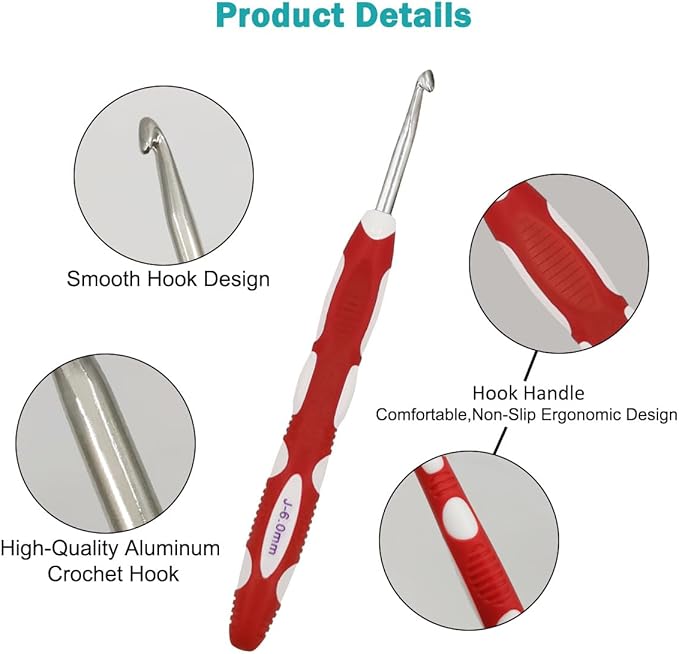 Noocro Complete Crochet Hook Set– 9 Sizes Crochet Hooks Kit with Stitch Markers, Yarn Needles, Measuring Tape, Scissors, Gauge Ruler & Storage Bag – Perfect Knitting Supplies for Beginners & Experts